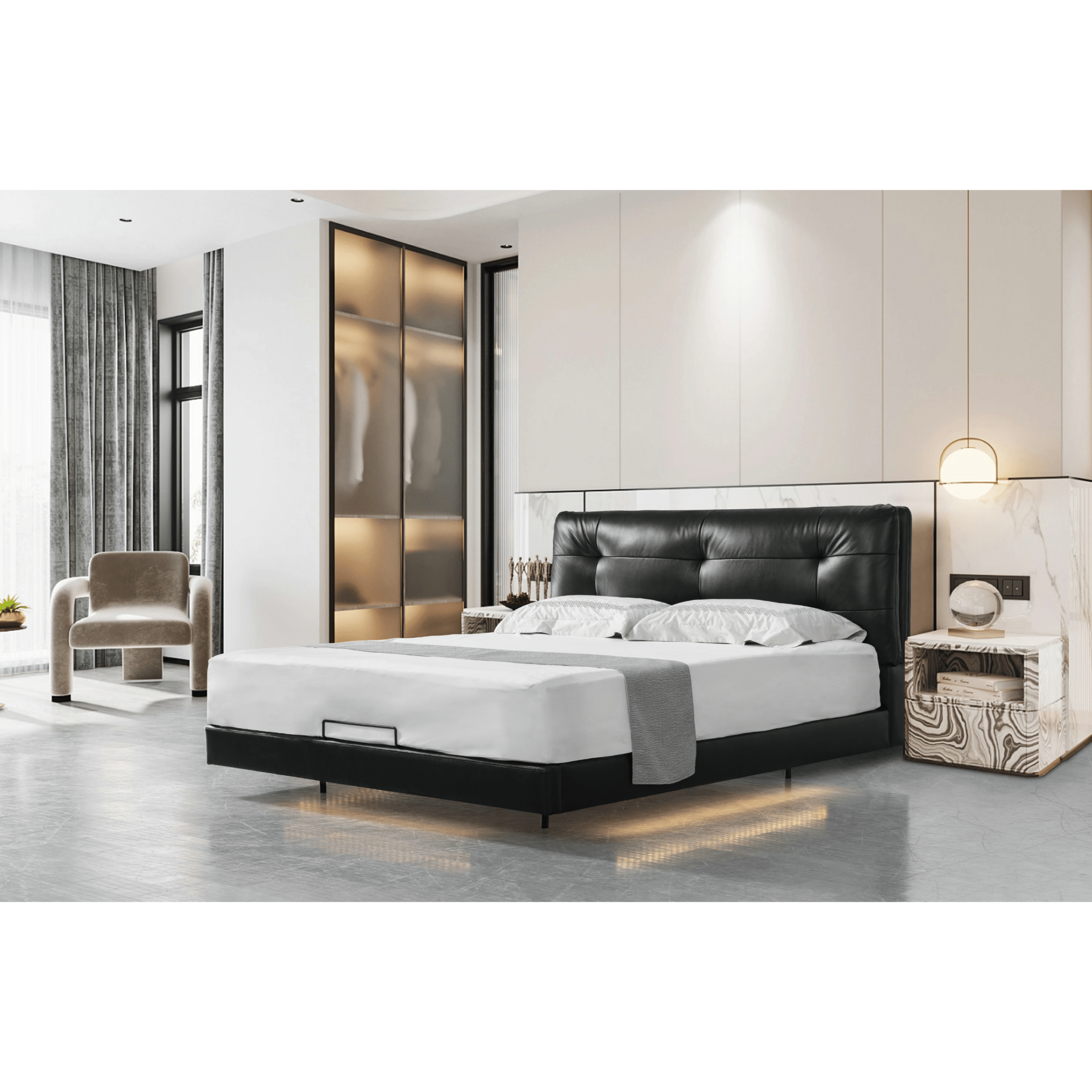 Starlit Sleeper Grey King Bed x W196