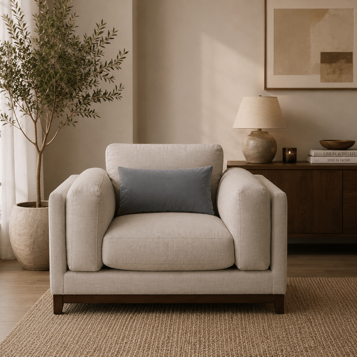 Sydney Warm Grey Chair 129 cm