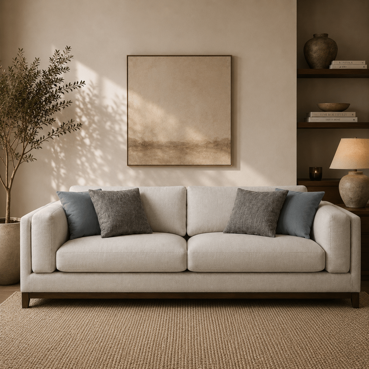 Sydney Warm Grey Sofa 270 cm