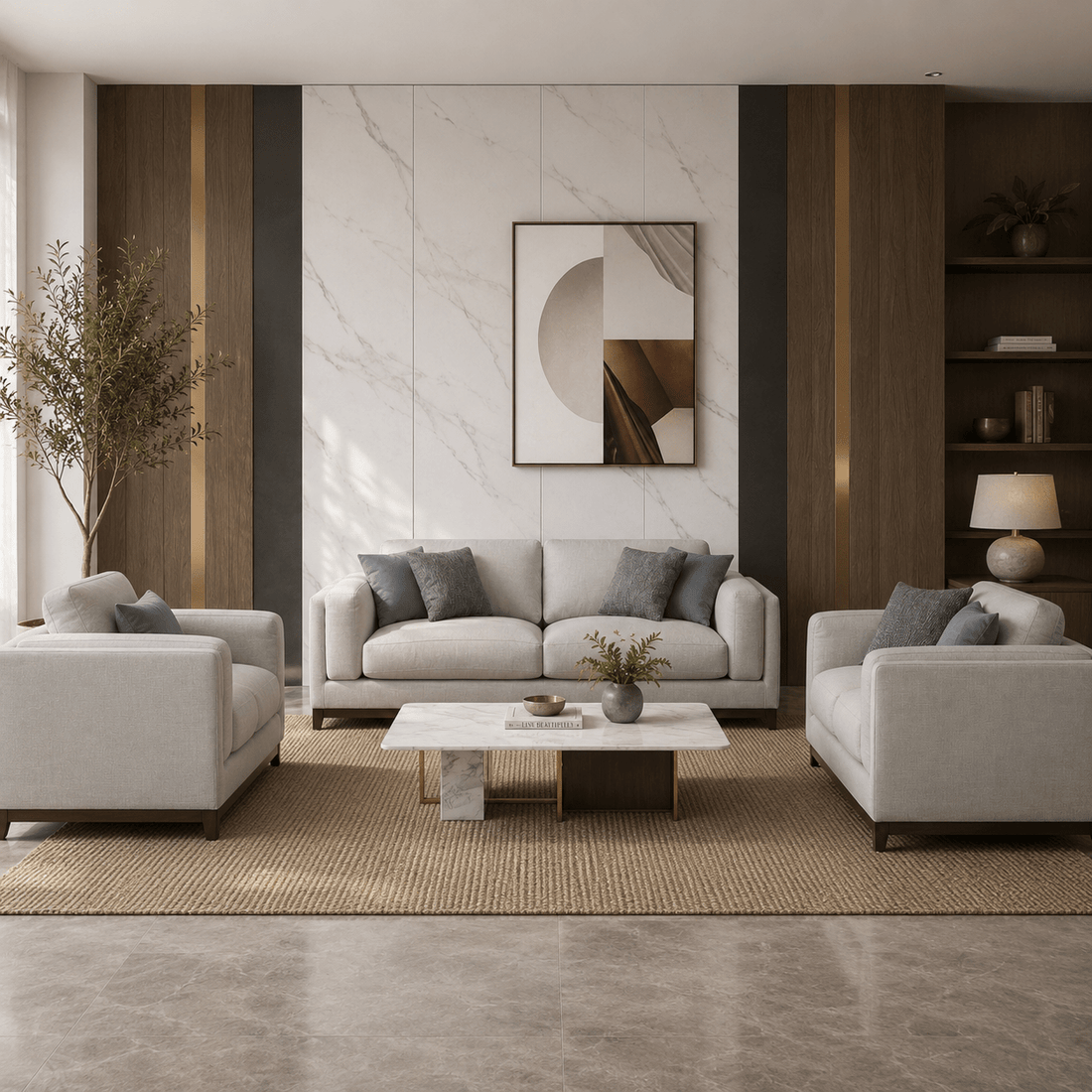Sydney Warm Grey Sofa Set