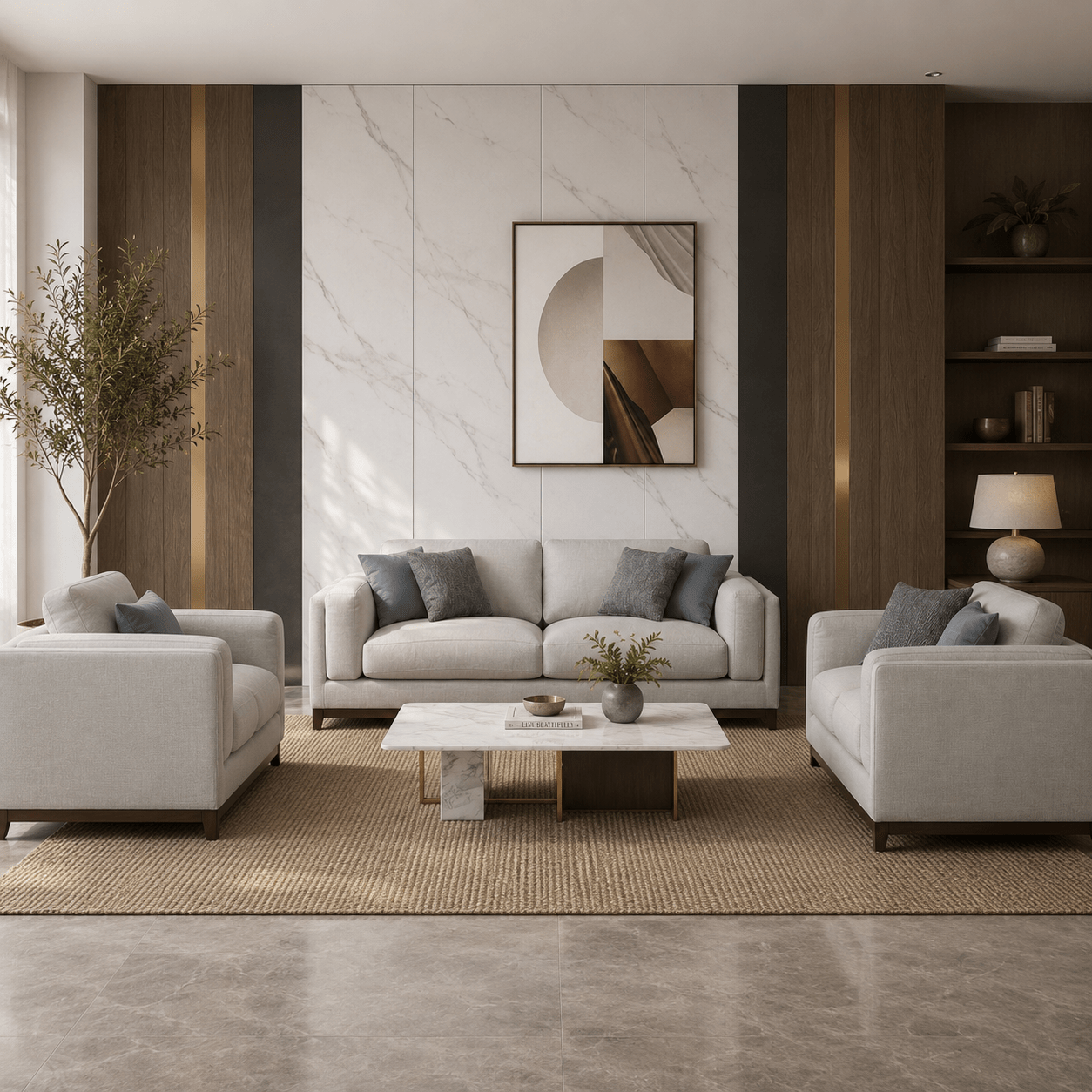 Sydney Warm Grey Sofa Set