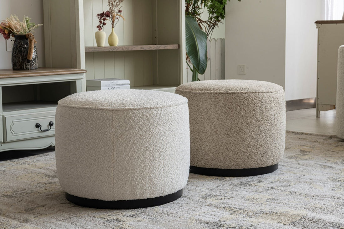 Tan Boucle Ottoman W55.5xH44cm