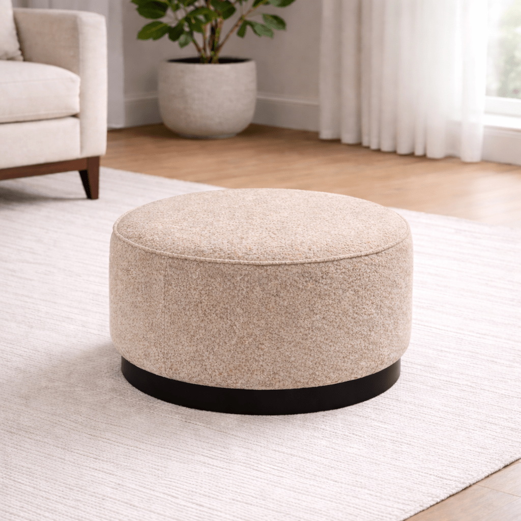 Tan Boucle Ottoman W55.5xH44cm