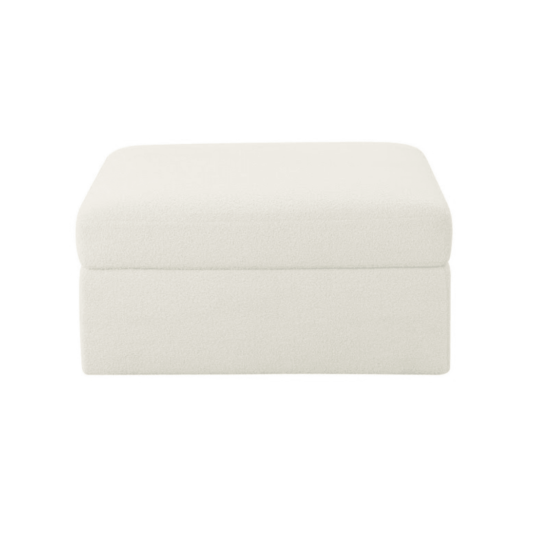 Teddy white boucle ottoman