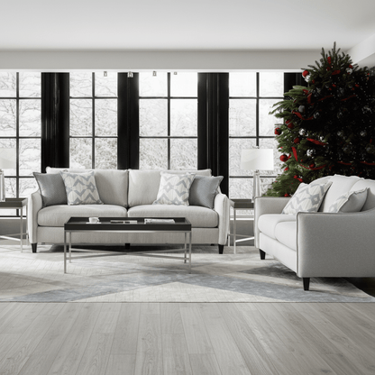 Trendy Grey Living Room Set ( Sofa+Loveseat)