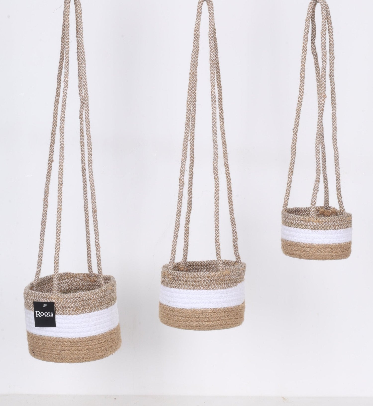 TRI CLR - CTN/JUTE HANGING PLANTER - S/3