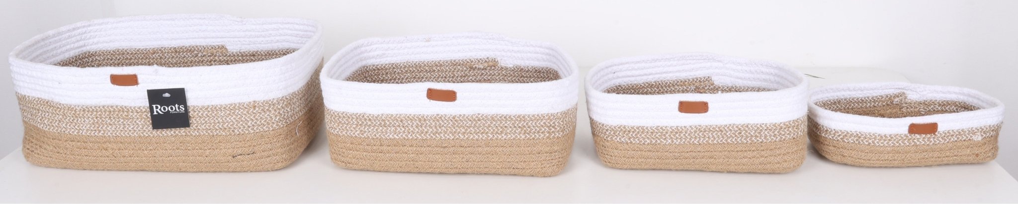 TRI PATTERN RECTANGULAR BASKET - S/4