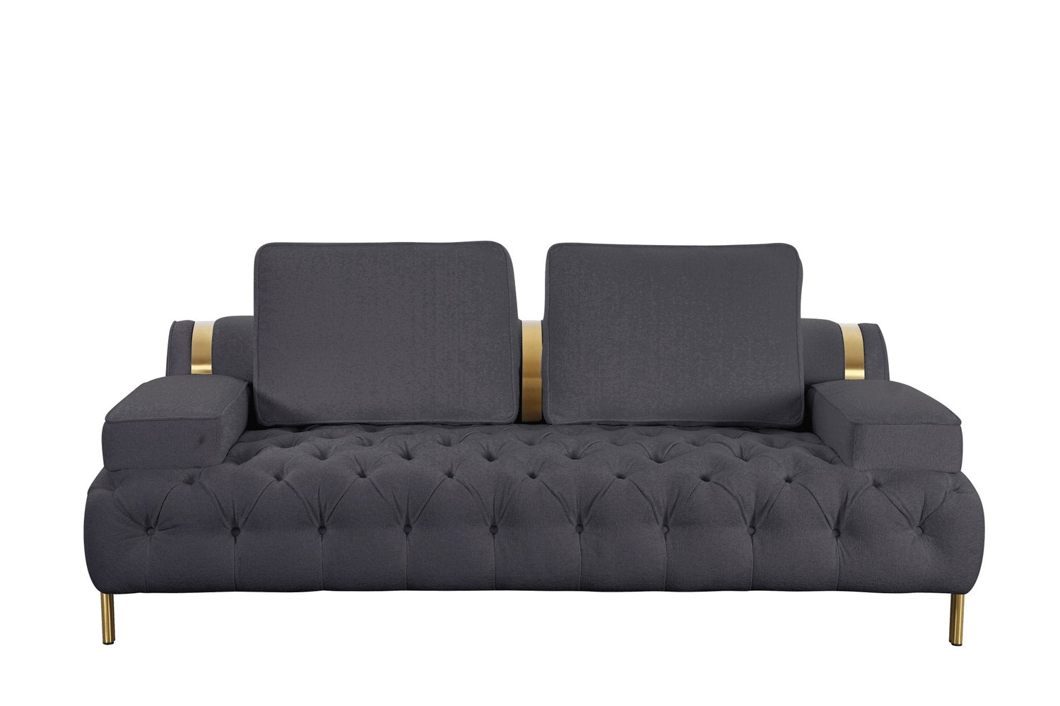 Tufting Dark Grey Loveseat