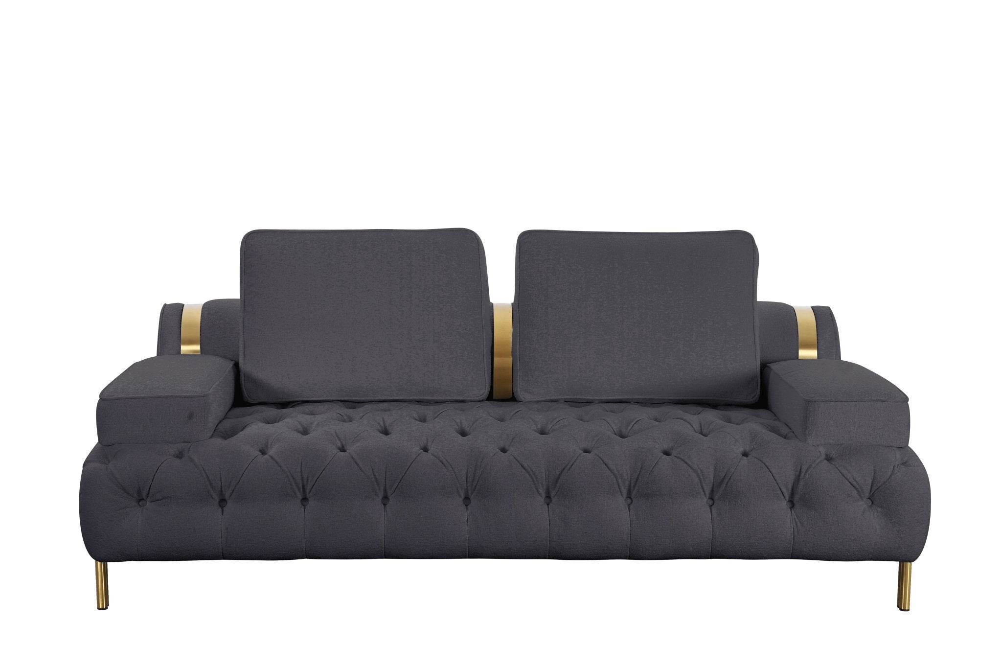 Tufting Dark Grey Loveseat