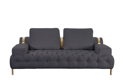 Tufting Dark Grey Loveseat