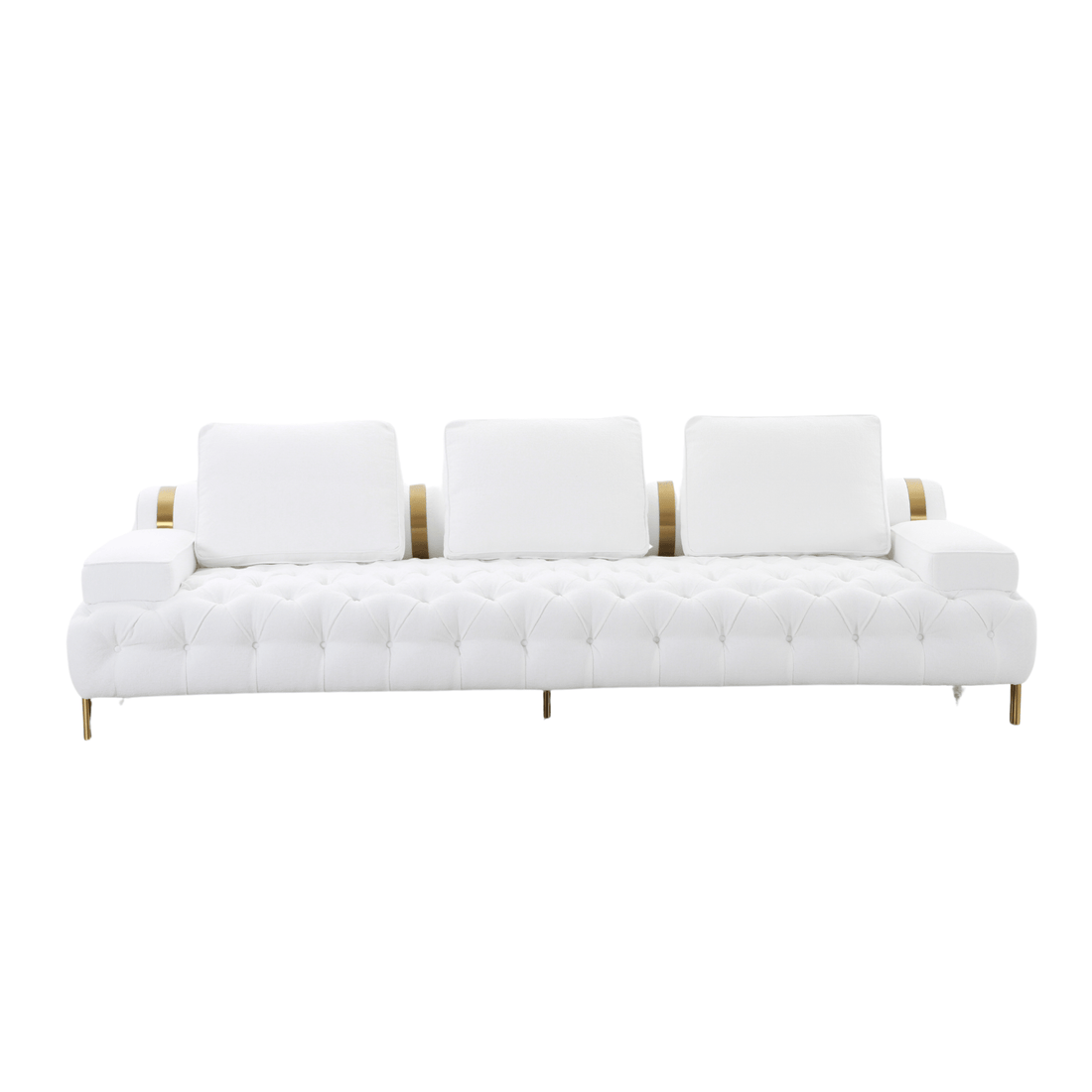 Tufting White 4 Seater Sofa