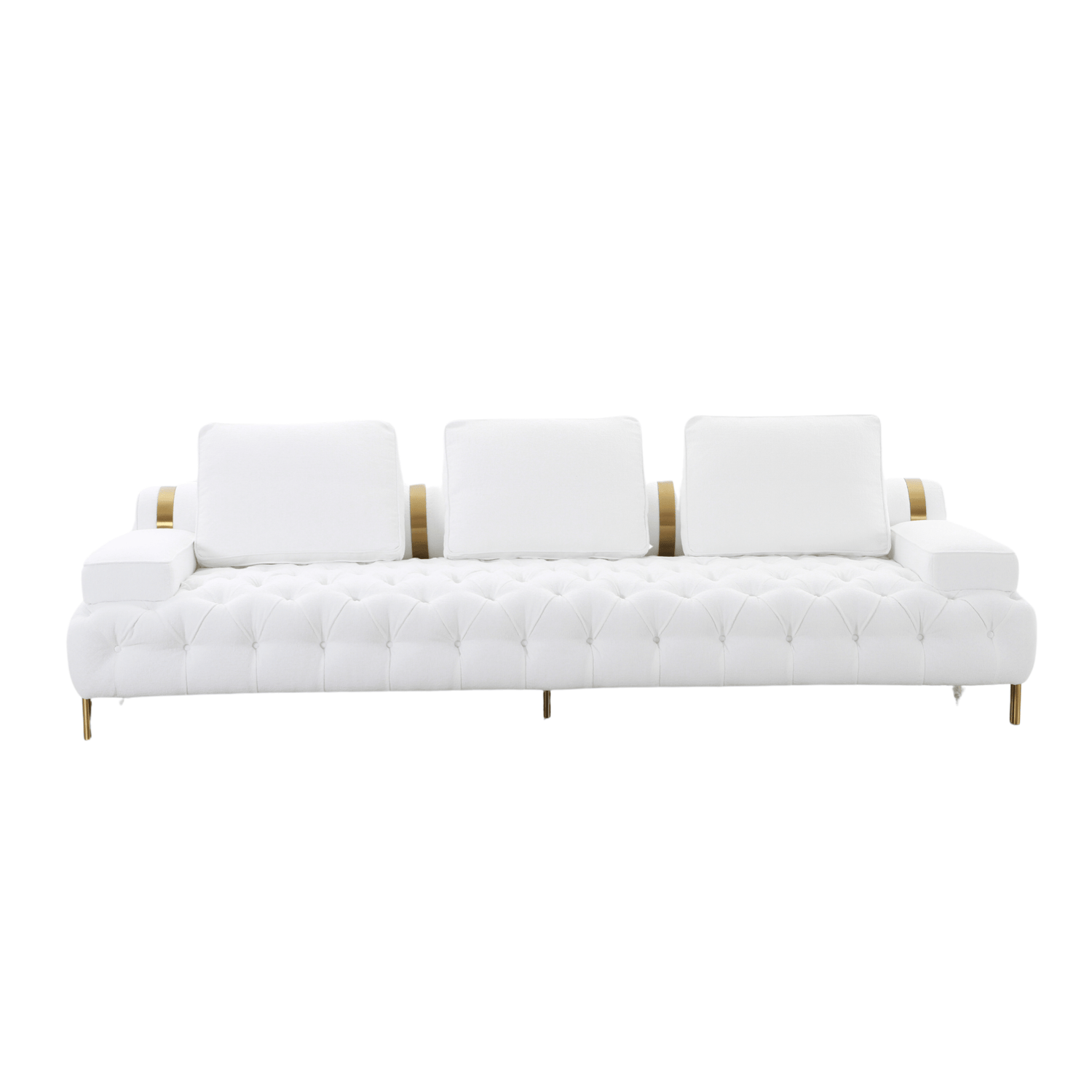 Tufting White 4 Seater Sofa