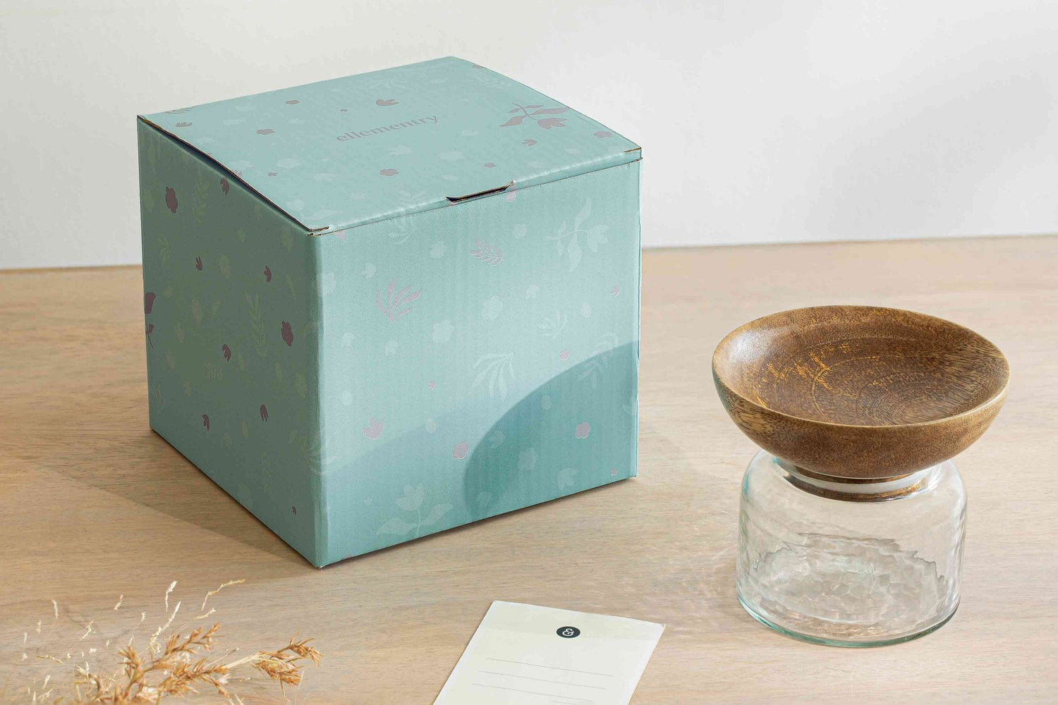 Twain Glass Jar with Wooden Bowl (small)