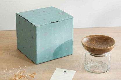 Twain Glass Jar with Wooden Bowl (small)