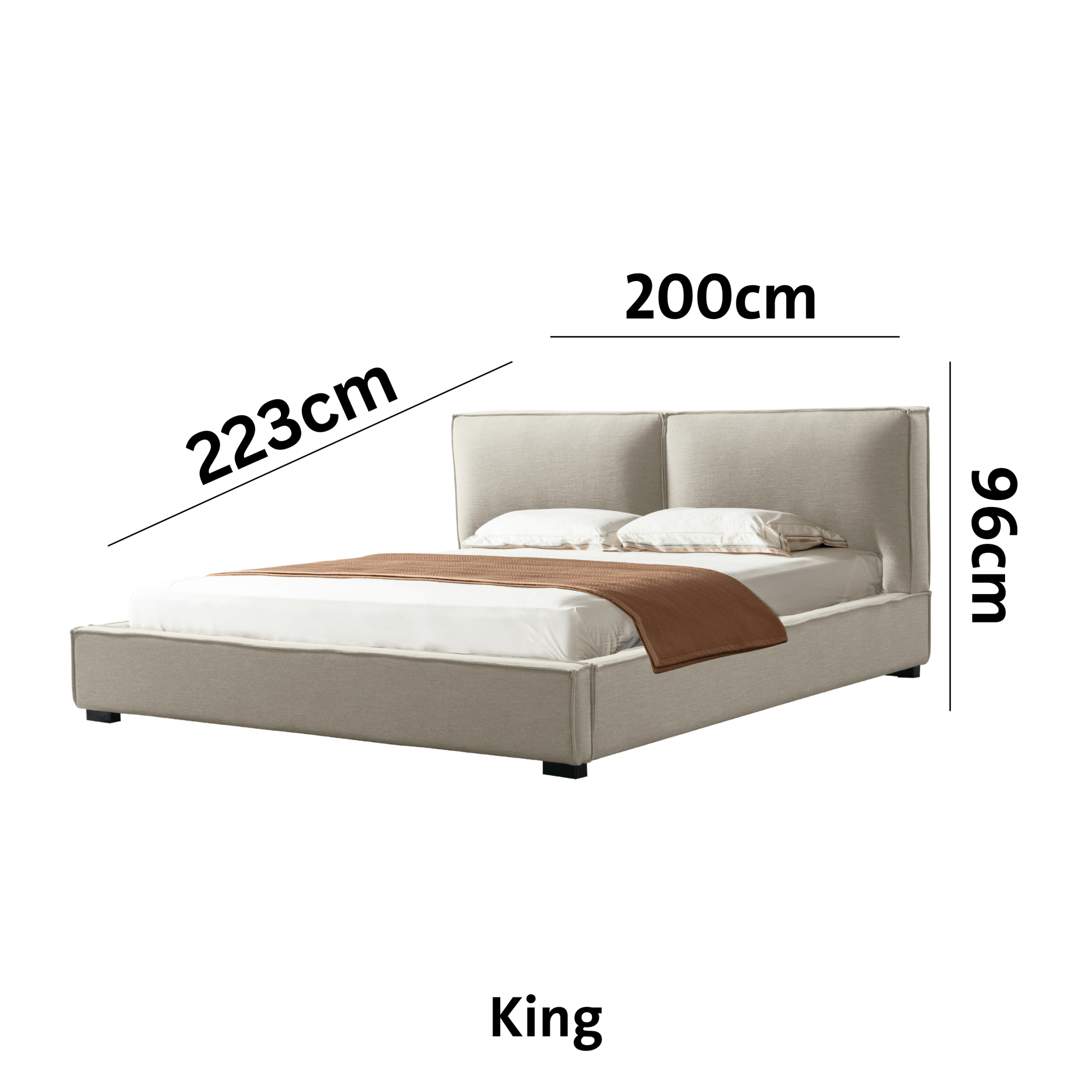 Starlit Sleeper Grey King Bed x W196