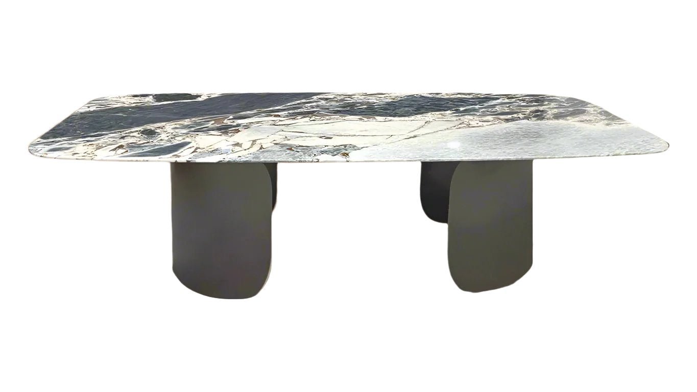 Twirl Black Marble Dining Table 240 CM - ROSE WALL DÉCOR Gift