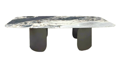 Twirl Black Marble Dining Table 240 CM - ROSE WALL DÉCOR Gift
