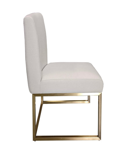 Beige Dining Chair Gold legs