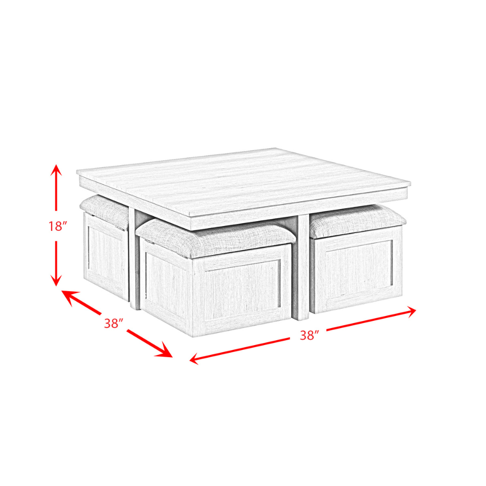 Uster Coffee Table W/ Four Stools