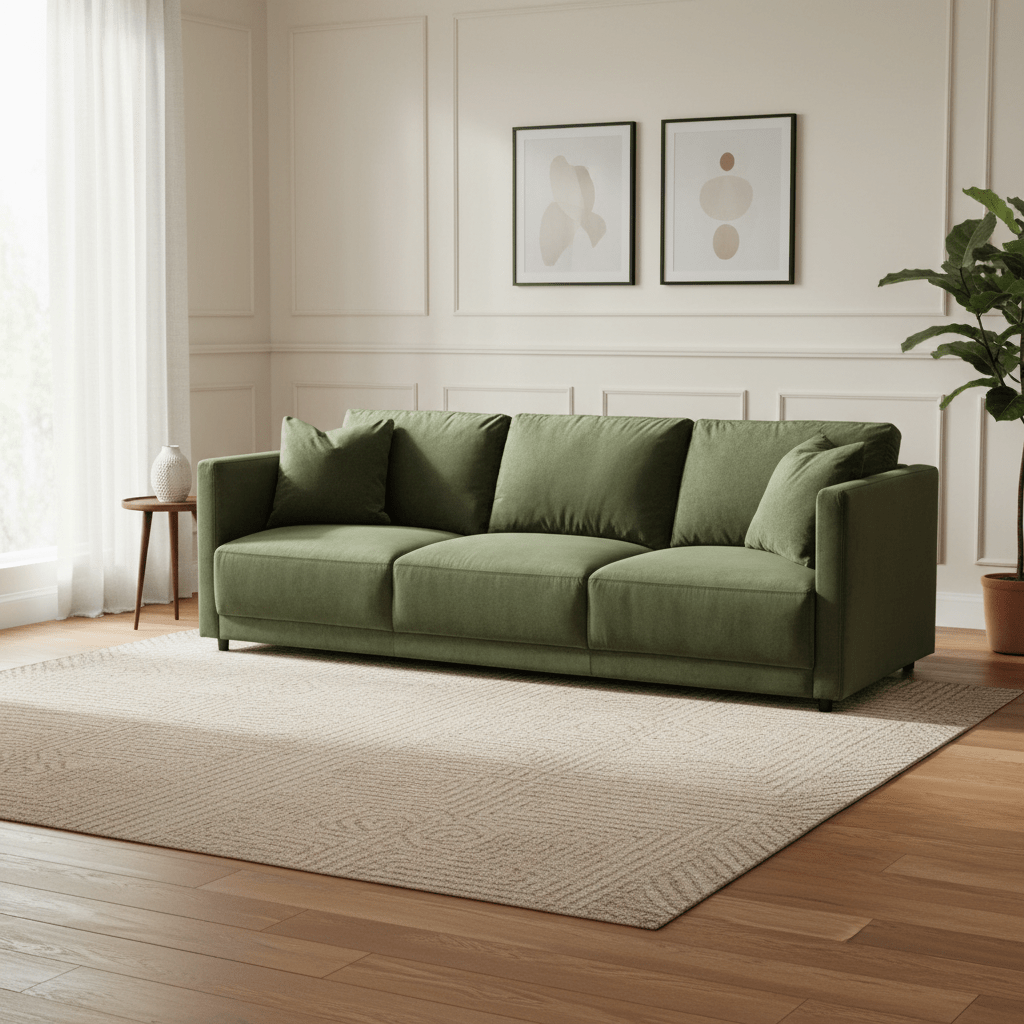 Velano Velvet Green 3 seater Sofa