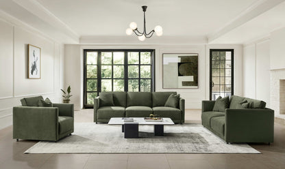 Velano Velvet Green 3 seater Sofa