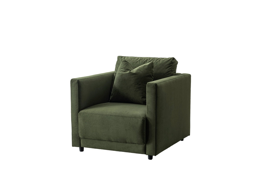 Velano Velvet Green Accent Chair