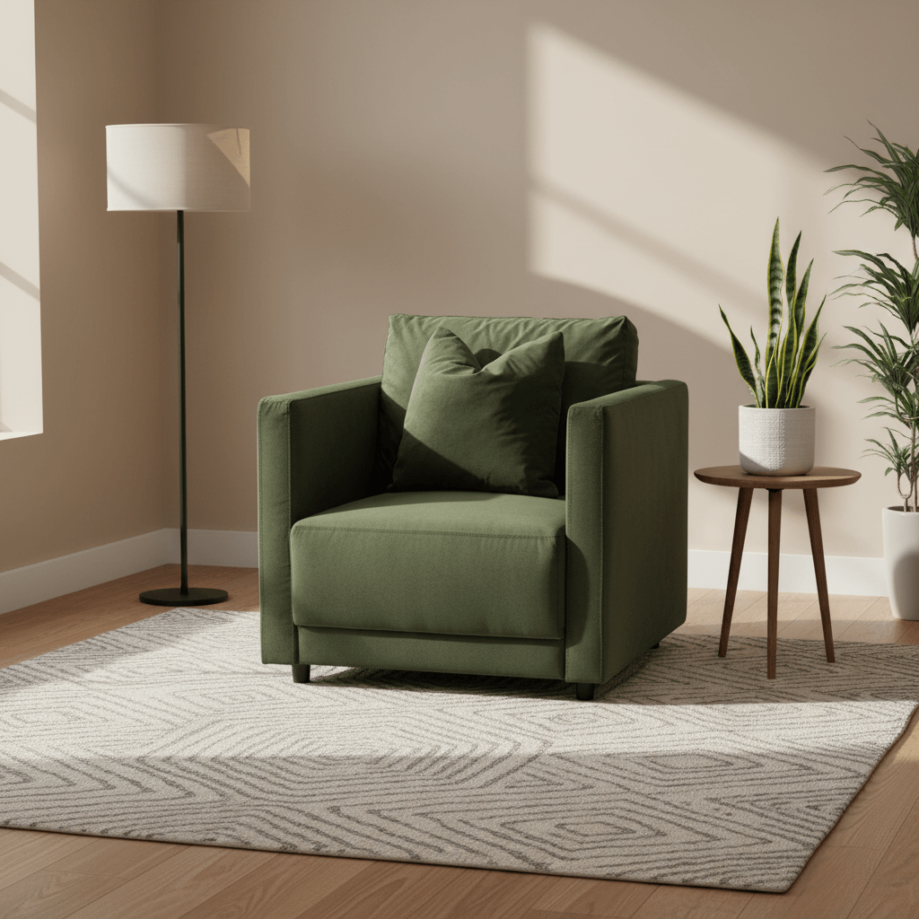 Velano Velvet Green Accent Chair