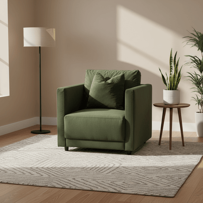 Velano Velvet Green Accent Chair