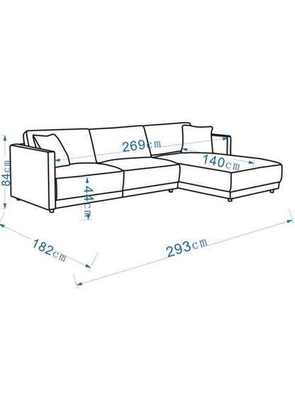 Velano Velvet Green Sectional Right