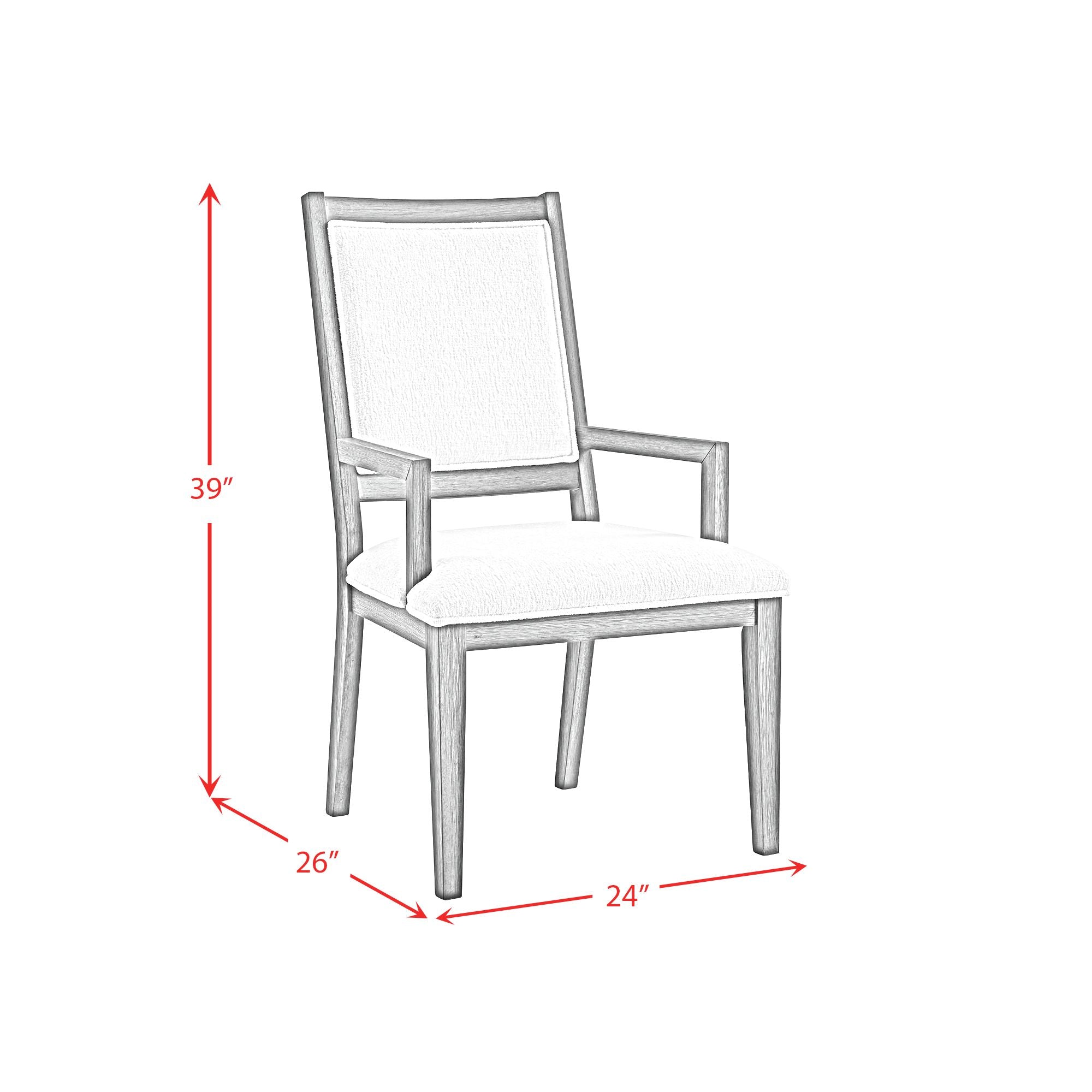 Versailles Contemporary Arm Chair with Boucle White Fabric in Black (2 Per Carton)