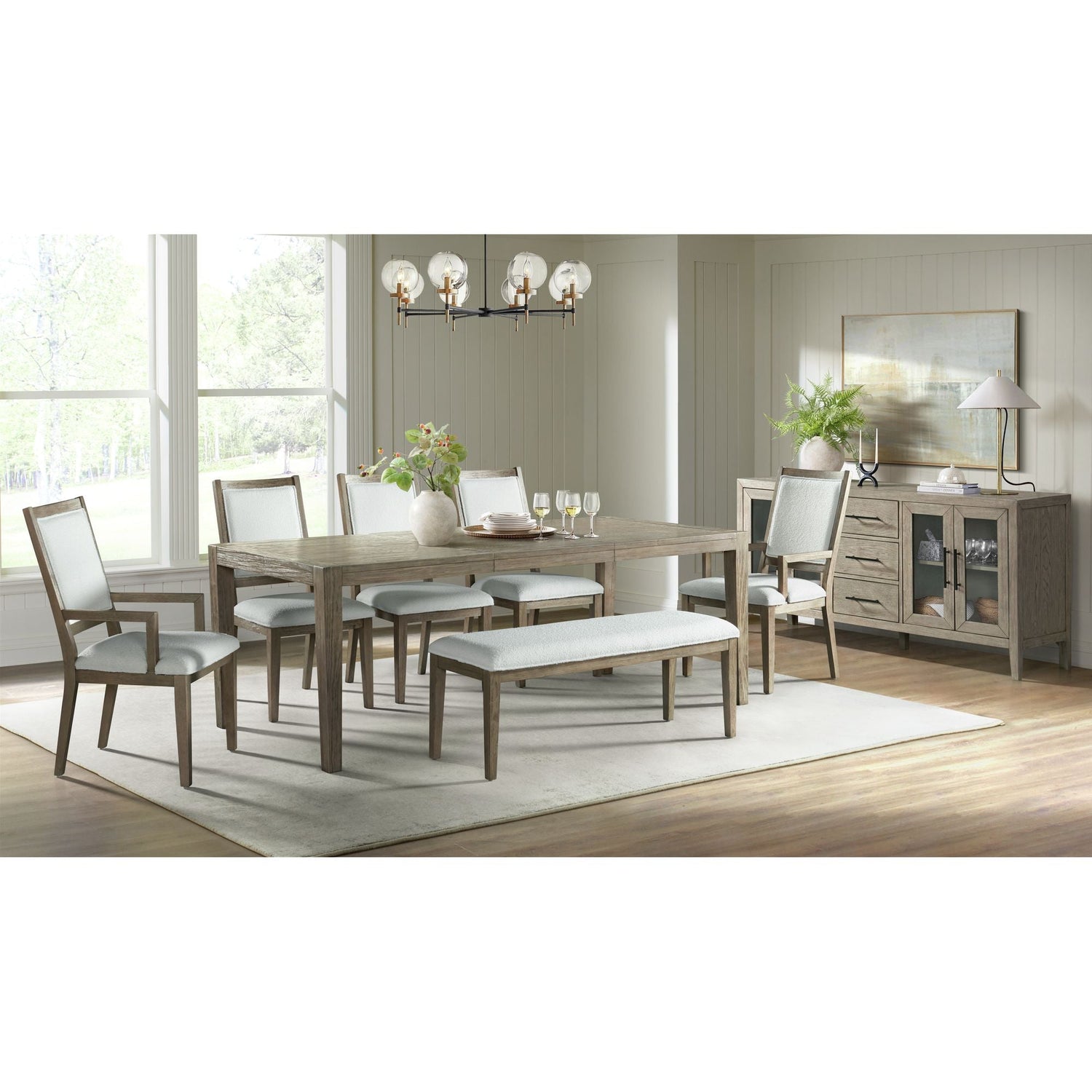 Versailles Contemporary Rectangular Dining Table With 1x24 leaf in Grey