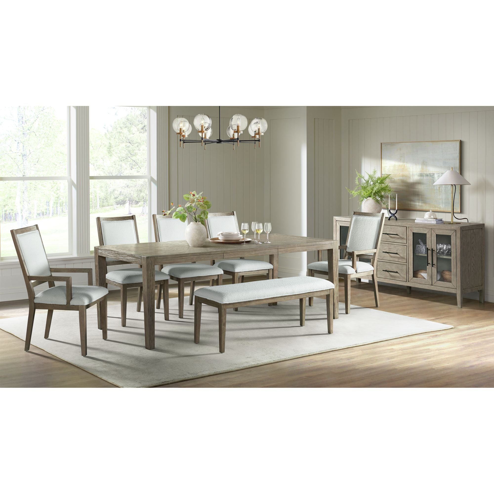 Versailles Contemporary Rectangular Dining Table With 1x24 leaf in Grey