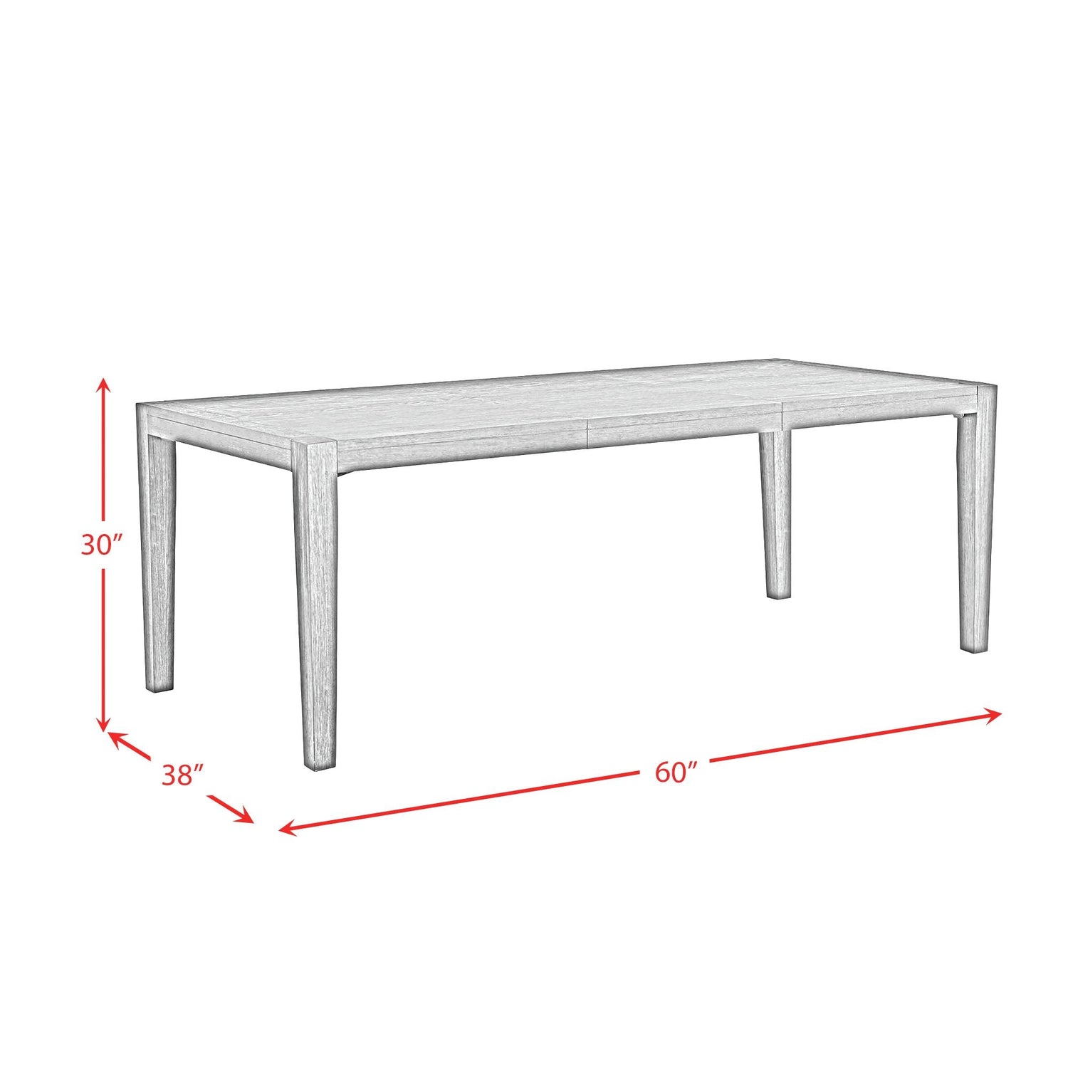 Versailles Contemporary Rectangular Dining Table With 1x24 leaf in Grey