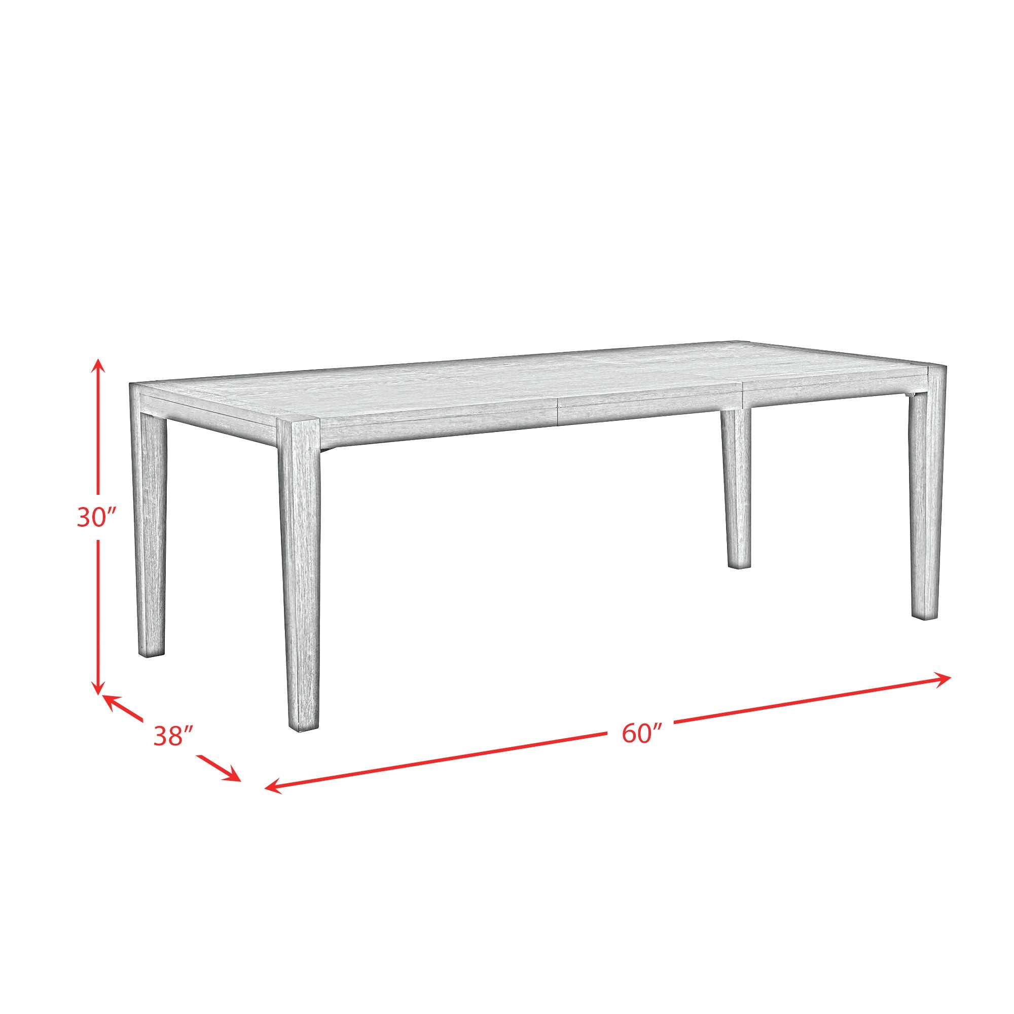 Versailles Contemporary Rectangular Dining Table With 1x24 leaf in Grey