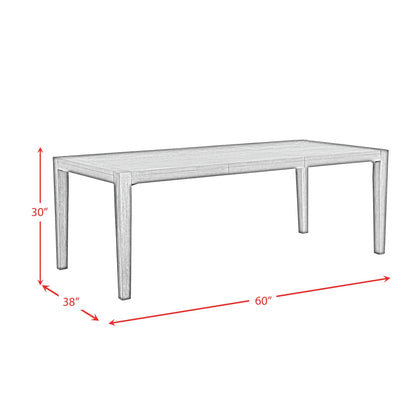 Versailles Contemporary Rectangular Dining Table With 1x24 leaf in Grey