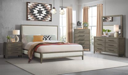 Versailles Contemporary White Bouclé King Bedroom Set