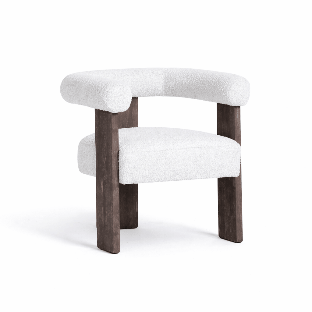 Verve Boucle Cream Brushed Vintage legs Dining Chair