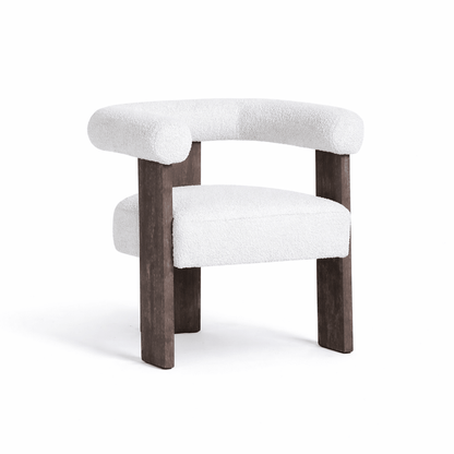 Verve Boucle Cream Brushed Vintage legs Dining Chair