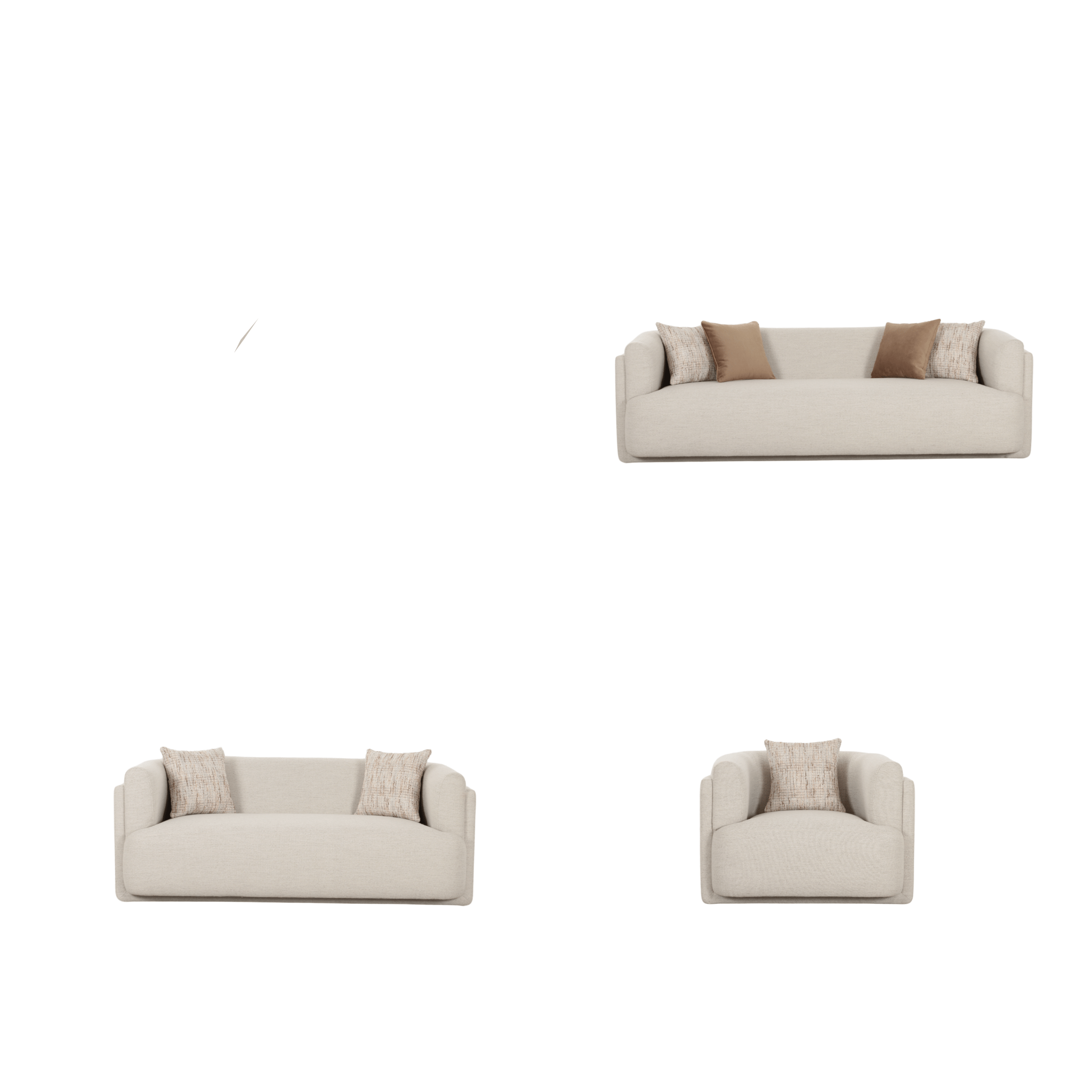 Vienna White Sofa set with Free Rug