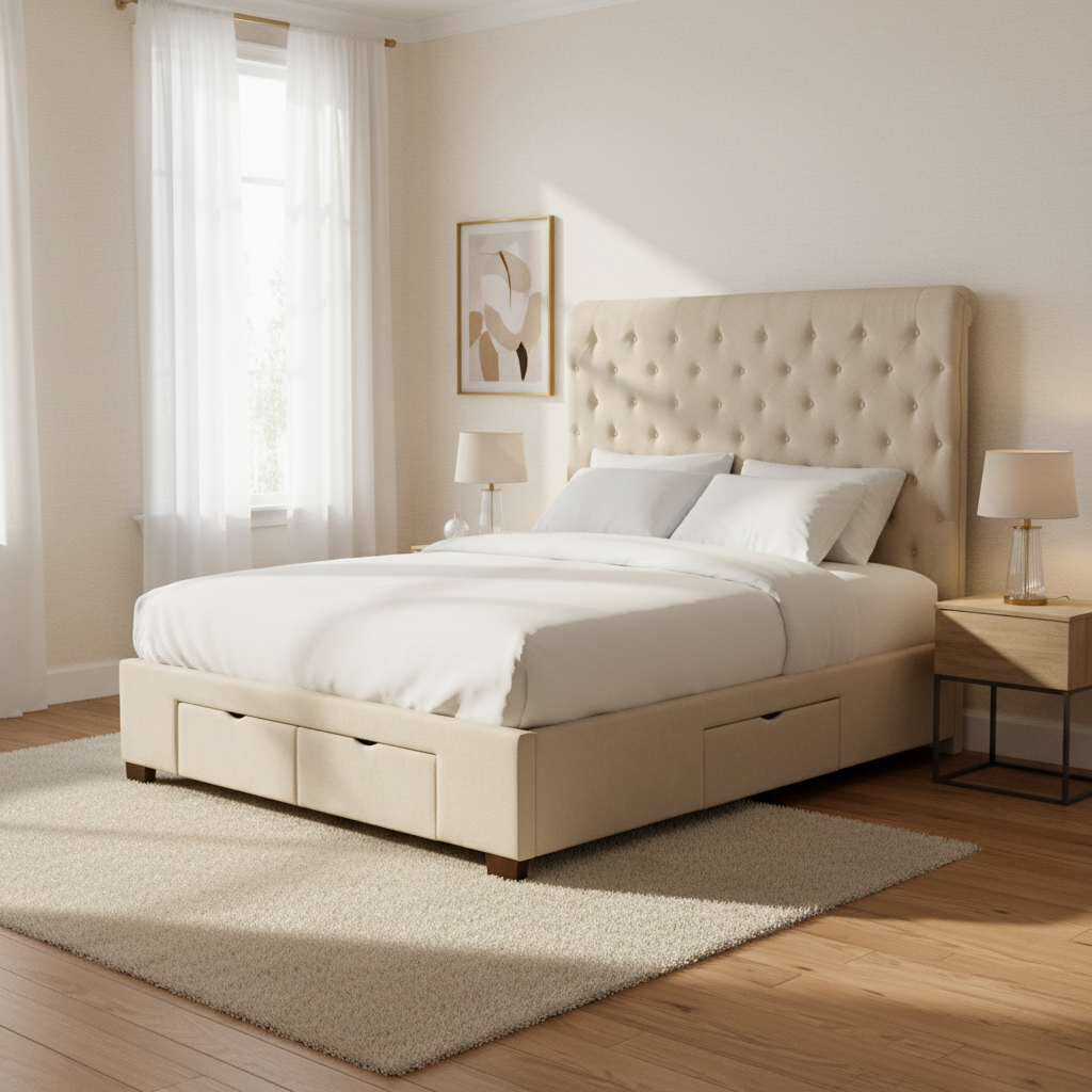 Waldorf Storage Bed Boulder Sand