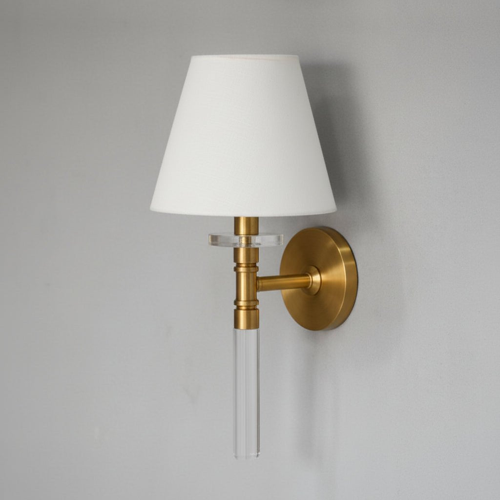 WALL SCONCE W / WHITE SHADE