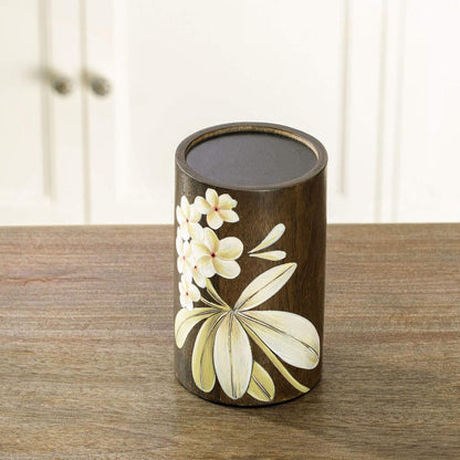 Frangipani Wooden Candle Holder (Large)
