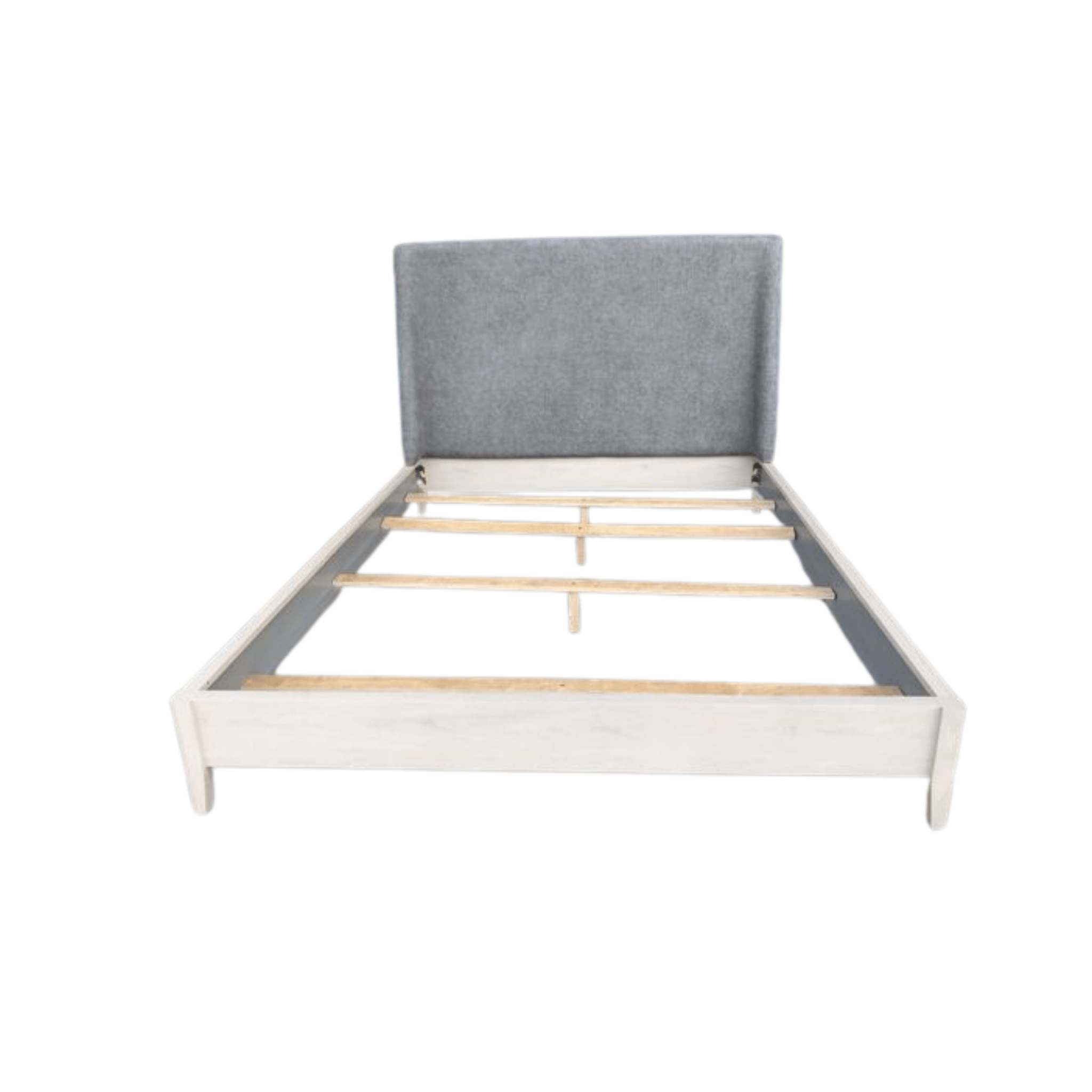 Westland Queen UPH Bed with Grey Fabric in Almond