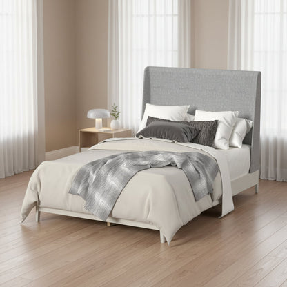 Westland Queen UPH Bed with Grey Fabric in Almond