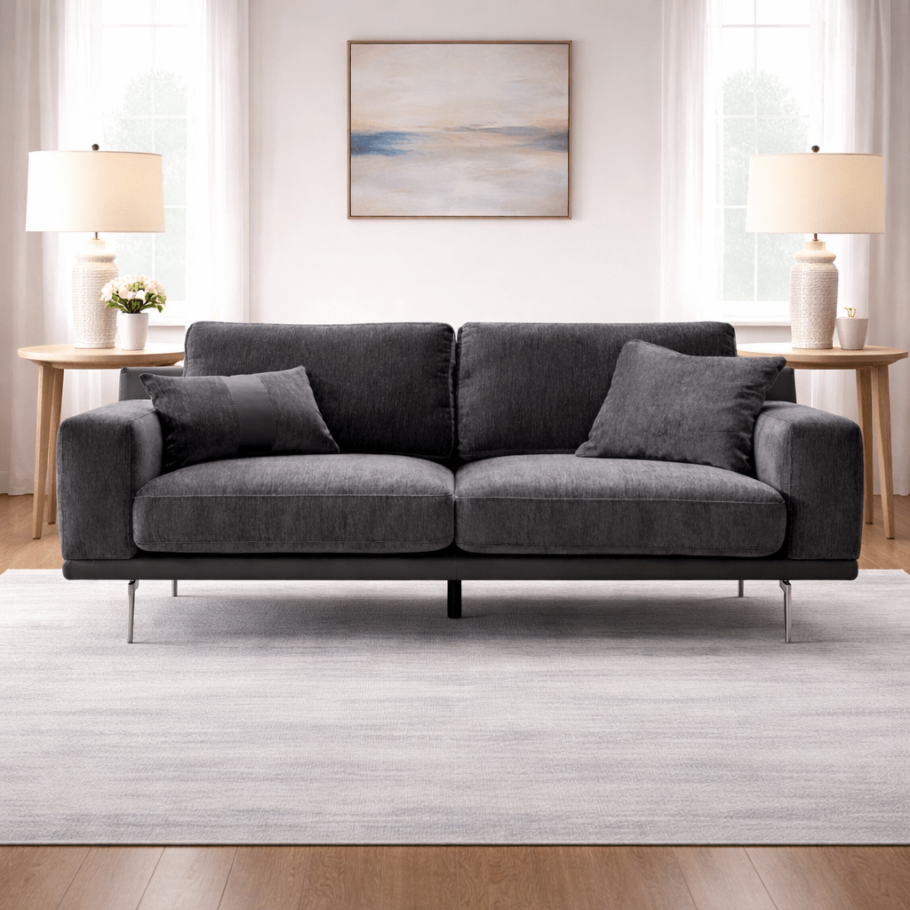 Whisper Soft Black Loveseat W190