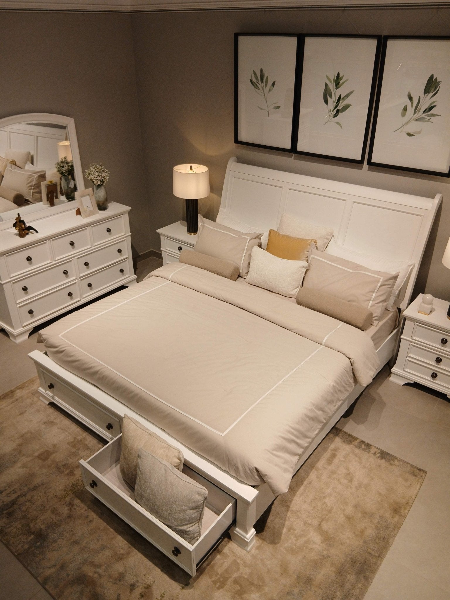 White Harmonious Haven King Bed
