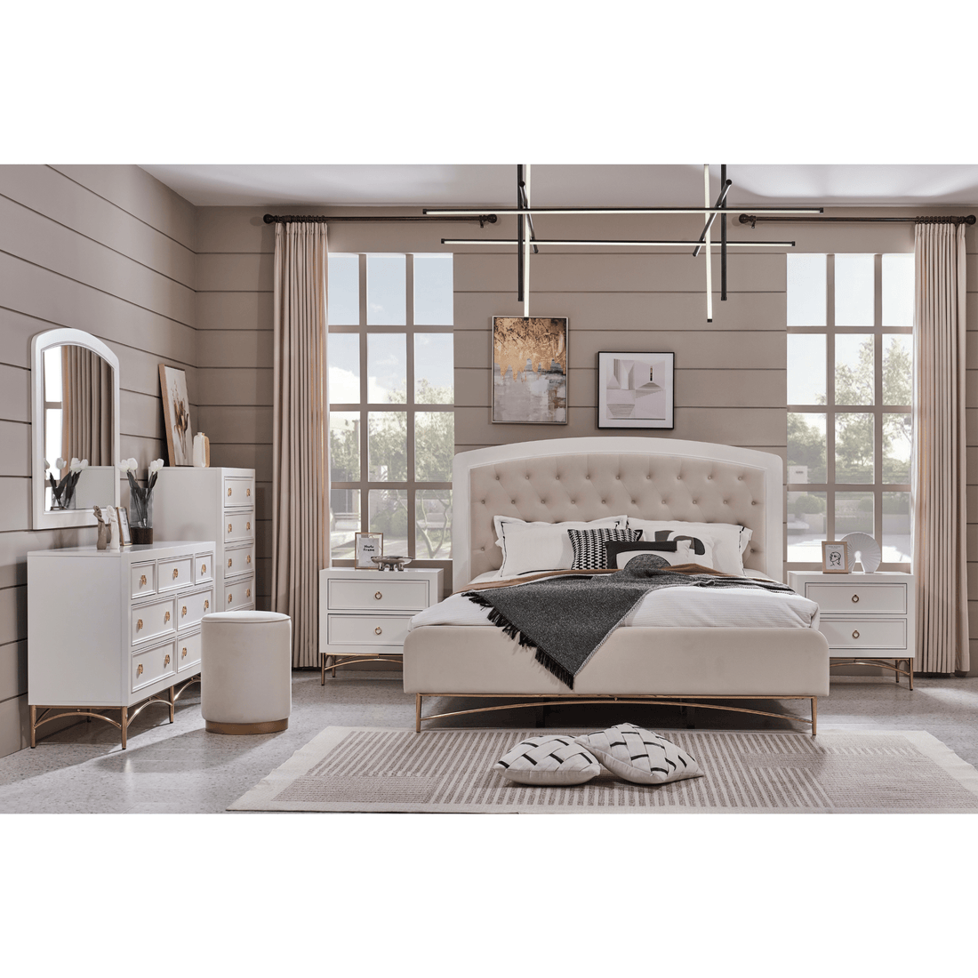 WHITE PEARL KING BED