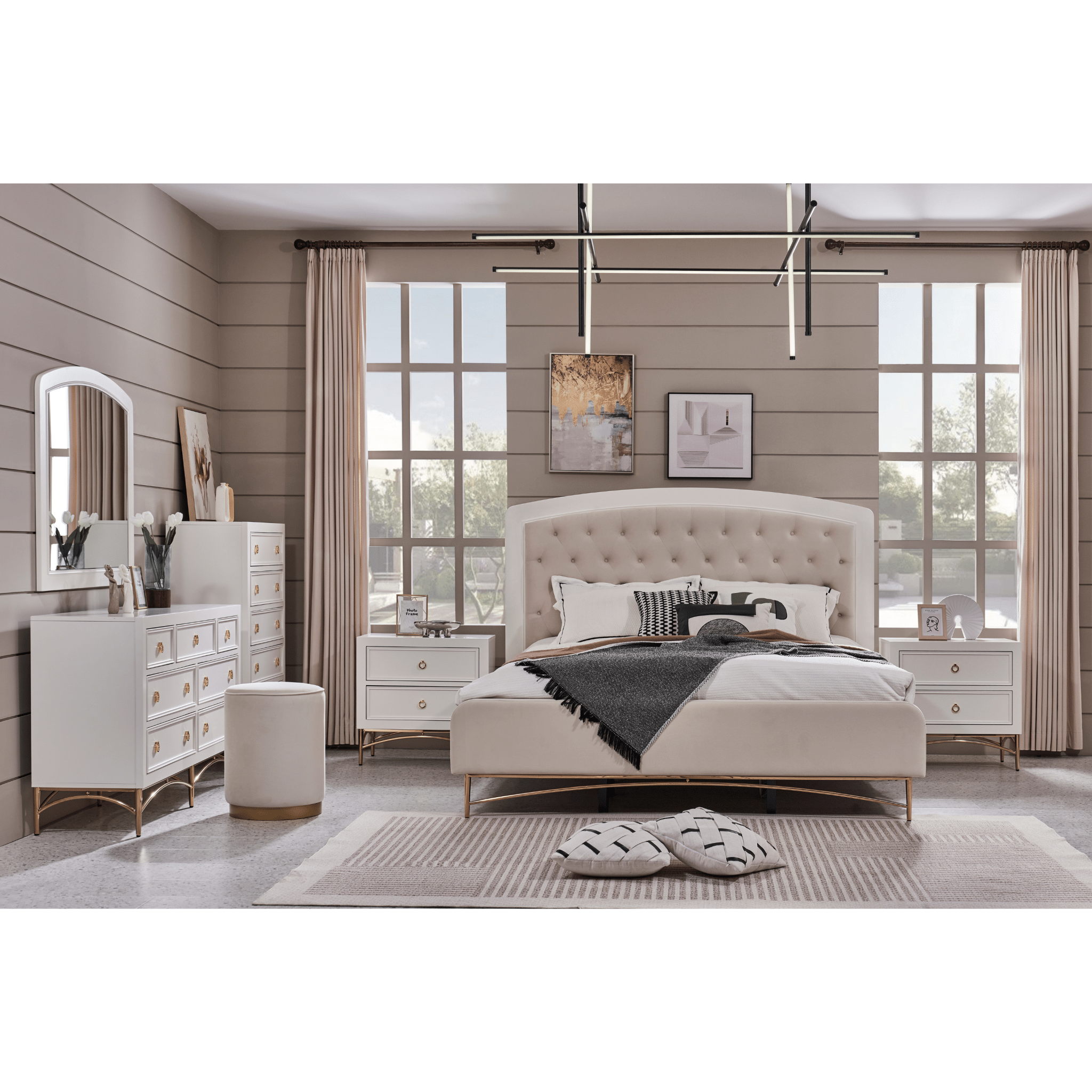 WHITE PEARL KING BED