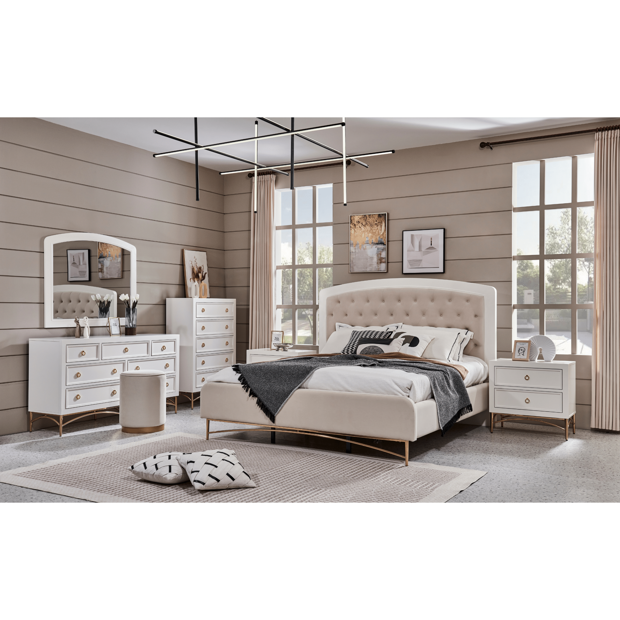 WHITE PEARL KING BED