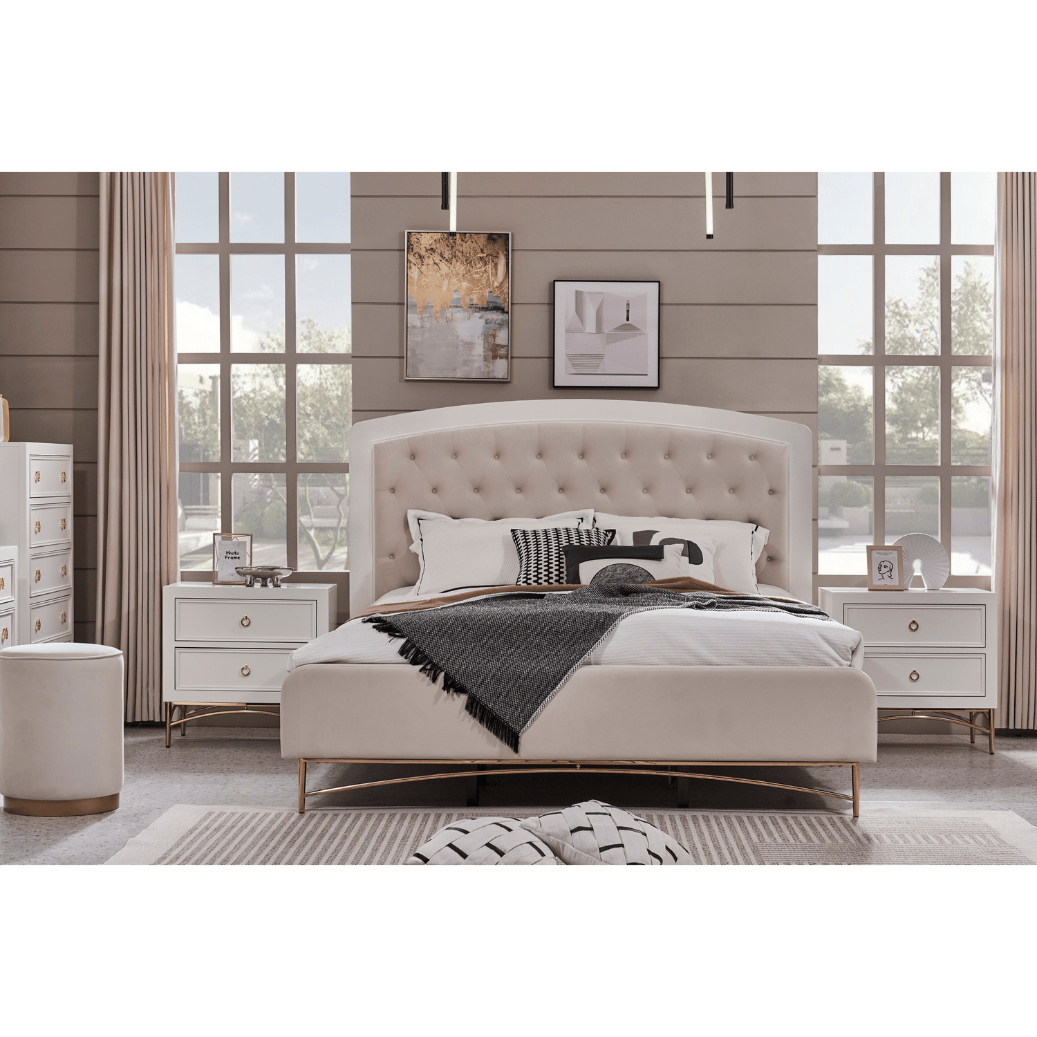 WHITE PEARL KING BED